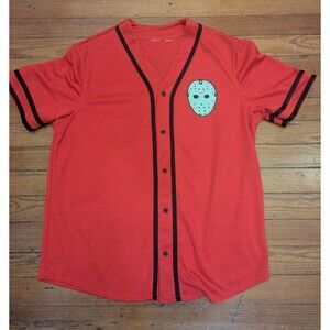 Friday the 13th Jason Voorhees Black Baseball Jersey Women's SZ L Men's M